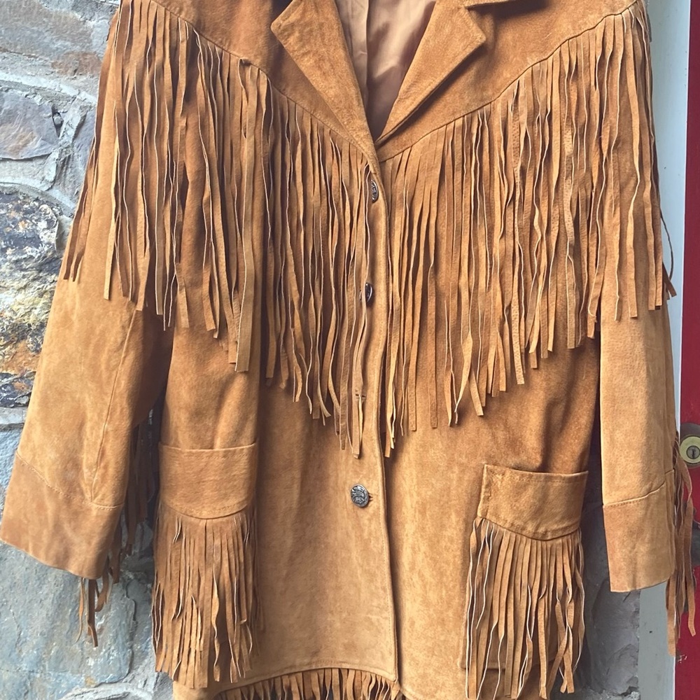 Vintage suede fringe jacket
